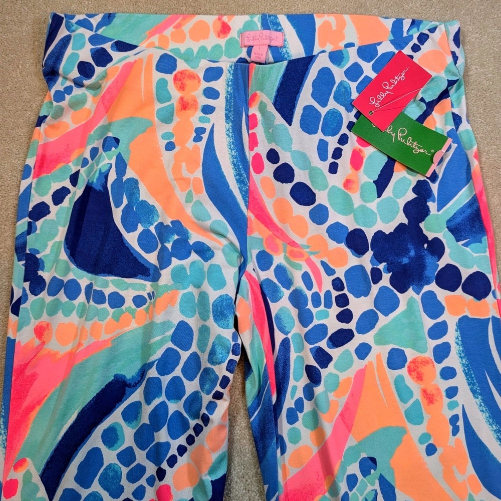 Lilly Pulitzer Georgia May Palazzo Pants Ocean Jewels Multi Color Print Size L